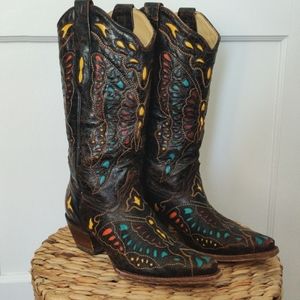 Corral Butterfly Inlay Cowboy Boots